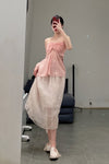 SWAYING/KNIT Bow Tube Top SW22SST02 Light Pink PS47